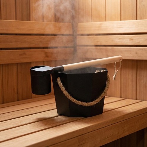 Sauna bucket and - sauna, ladle