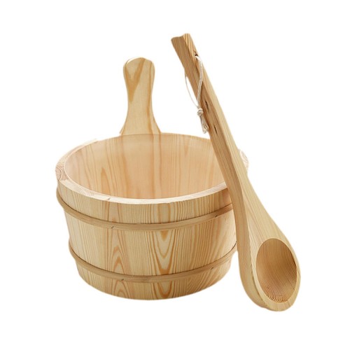 Wood sauna barrel - 4l, ladle