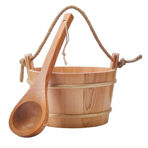 Sauna pail with rope - rope, handles