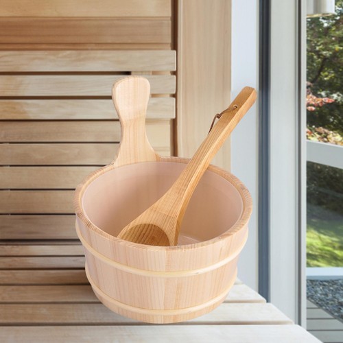 Natural wooden sauna - sauna, bucket