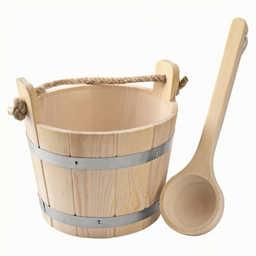 Sauna pail and ladle set - and,