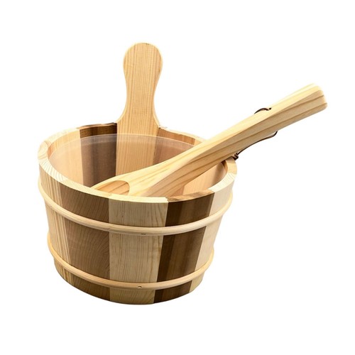Wood sauna bucket and ladle - sauna,