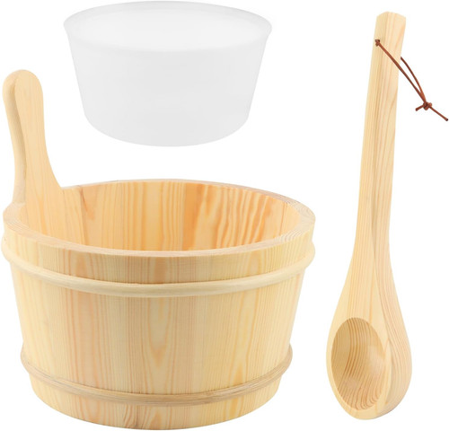 Wooden bucket and ladle - wooden,