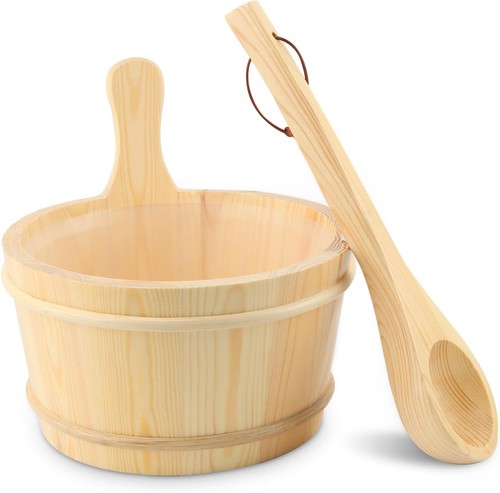Wooden bucket and - wooden, set,4l