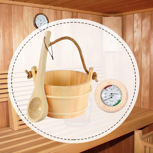 Sauna bucket and ladle with - and,