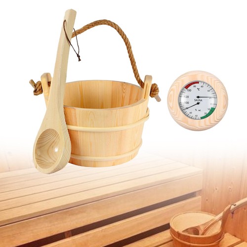Sauna bucket and - and, ladle